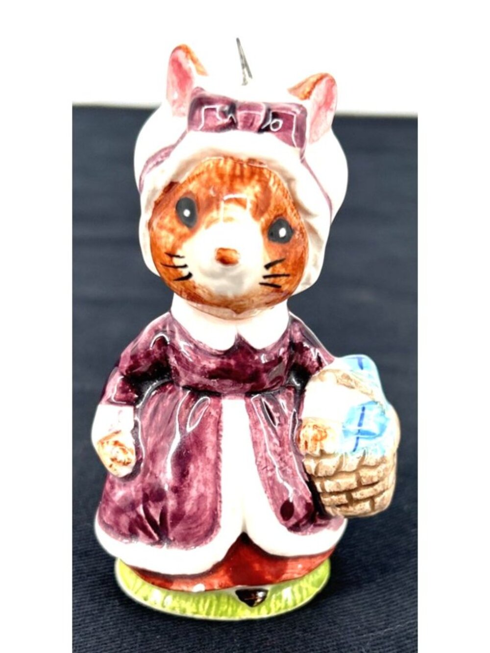Beatrix Potter Lady Mouse with Basket Ornament Porcelain 2.75"